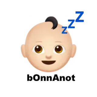 👶 bOnnAnot 아기, 자는, 이모티콘, zzz, 졸린, 만화 telegram sticker