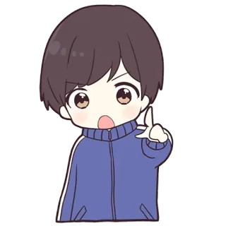 🙅‍♂ anime boy, chibi, cartoon, cute, pointing, kawaii, manga telegram sticker