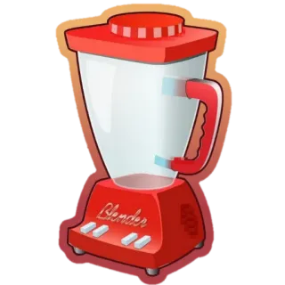 🥣 Blender batidora, electrodoméstico, smoothie, procesador de alimentos, cocina, retro, rojo, ilustración telegram sticker