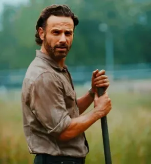 🧐 Rick Grimes The Walking Dead Рик Граймс, Ходячие мертвецы, Зомби, Апокалипсис, AMC whatsapp sticker