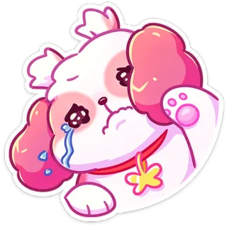😭 dog, puppy, cute, sad, crying, kawaii, sticker, cartoon telegram sticker