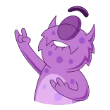 🤟 Monster, lila, Cartoon telegram sticker