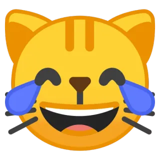 😹 kucing, emoji, tertawa, menangis, senang telegram sticker