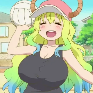 💈 Lucoa Miss Kobayashi's Dragon Maid Anime, Dragón, Kawaii, Dibujo animado, Chica, Lindo telegram sticker