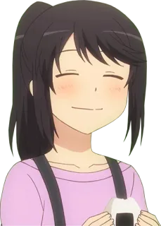 🍙 动漫, 女孩, 微笑, 可爱, 快乐, 女人 telegram sticker