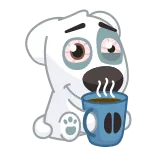 ☕️ chó, buồn ngủ, cà phê, mệt mỏi, hoạt hình, động vật whatsapp sticker