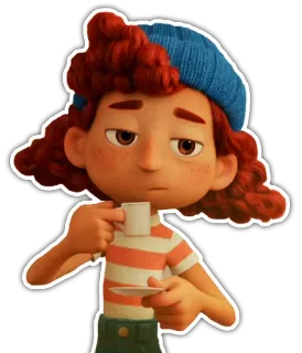 ☕️ Giulia Marcovaldo Luca Luca, Giulia Marcovaldo, Disney, Pixar, Cartoon, Mädchen, Seemonster telegram sticker