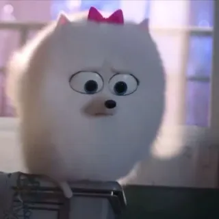 ❄️ Gidget The Secret Life of Pets Гиджет, Тайная жизнь домашних животных, собака, белая собака, милый, мультфильм whatsapp sticker
