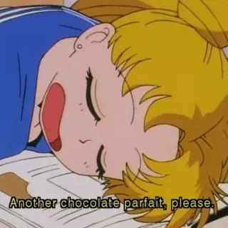 🍩 Another chocolate parfait, please. Anime, Parfait cokelat, Dessert, Lapar whatsapp sticker