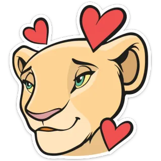 🥰 Nala The Lion King мультфильм, животное, лев, любовь, дисней, сердце whatsapp sticker
