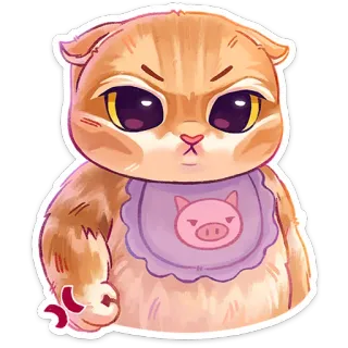 😠 猫, 怒り, 漫画, 可愛い, 動物, よだれかけ telegram sticker