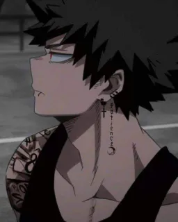 🖤 patience Аниме, Тату, Серьги, Темный, Ожерелье, Аниме парень, Персонаж telegram sticker
