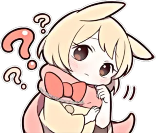 🤔 @@ringodawgkawaiichan.dl Fragezeichen, Kawaii, Süß, Denken, Verwirrt, Anime, Manga, Sticker telegram sticker
