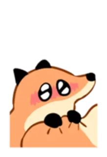 🥺 狐狸, 动物, 可爱, 卡通, 眼睛 telegram sticker