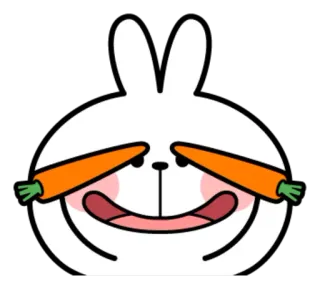 😗 conejo, zanahorias, comida, lindo, gracioso, ojos whatsapp sticker