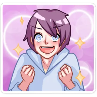 🤩 อนิเมะ, การ์ตูน, ประกาย, มีความสุข, ตัวละคร, น่ารัก whatsapp sticker