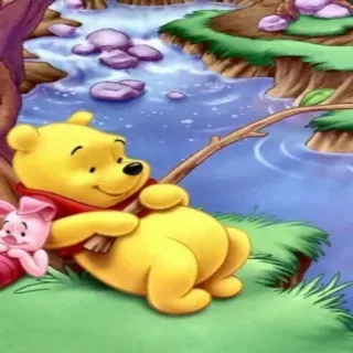 🙃 Winnie the Pooh winnie the pooh, piglet, cartoon, fishing, cute telegram sticker