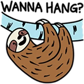 😉 Faultier, Tier, Niedlich, Faul, Baum, Cartoon telegram sticker