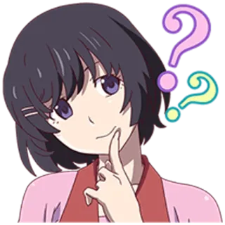 ❓ Anime, Ragazza, Pensando, Domanda, Carino, Manga, Dubbio telegram sticker