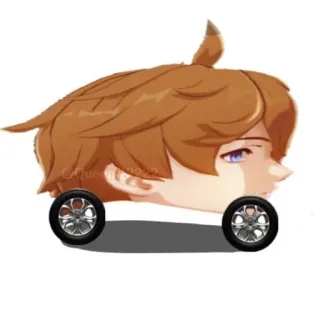 🚗 Childe Genshin Impact childe, genshin impact, juego, coche telegram sticker