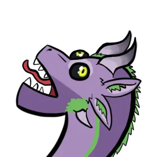 😡 龙, 紫色, 卡通, 幻想生物, 怪物, 贴纸 whatsapp sticker