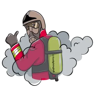 👍 FirefightingSoft Feuerwehrmann, Rettung, Feuer, Sicherheit, Held telegram sticker