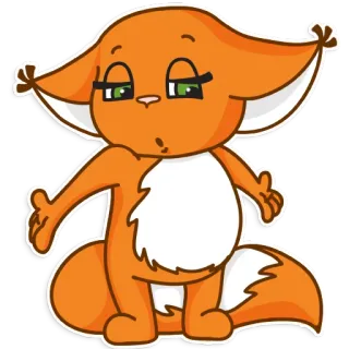 😶 fox, animal, cute, cartoon, sticker telegram sticker