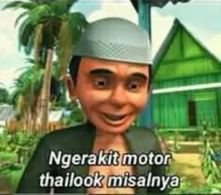 🤔 Ngerakit motor thailook misalnya Dibujos animados, Indonesio, Motocicleta, Thailook, Vehículo, Pegatina telegram sticker