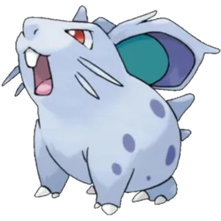 🔵 Nidoran pokemon, nidoran, monstre, animal, dessin animé, jeu, violet telegram sticker
