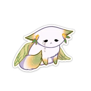 😭 lucu, binatang, sedih, sayap, kawaii, stiker telegram sticker