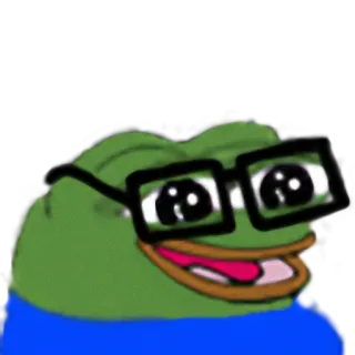 🤓 Pepe the Frog pepe, 青蛙, 眼镜, 书呆子 telegram sticker