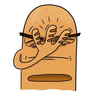 😖 Facepalm, Ongeloof, Schaamte, Cartoon, Sticker telegram sticker