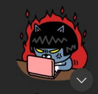 😮‍💨 en colère, chat, ordinateur, frustré, dessin animé, flamboyant, stressé whatsapp sticker