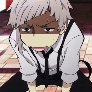🗝 Atsushi Nakajima Bungou Stray Dogs 애니메이션, 캐릭터, 멜빵 telegram sticker