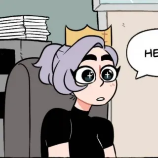 ☁️ HE cartone animato, donna, corona, principessa, fumetto telegram sticker
