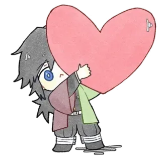 🌊 Giyu Tomioka Demon Slayer Anime, Dibujos animados, Amor, Corazón, Kawaii, Giyu Tomioka, Demon Slayer telegram sticker