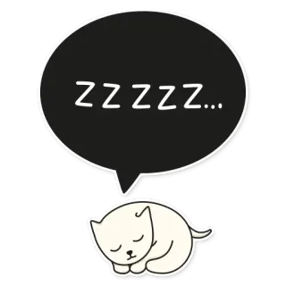 💤 zzzzz... chat, endormi, dodo, zzz, animal, mignon, rêve telegram sticker