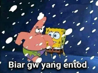 🤔 Spongebob Biar gw yang entod Spongebob, Patrick, Cartone animato telegram sticker