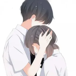 💕 Anime, Pareja, Abrazo, Amor, Romance, Dibujos animados telegram sticker