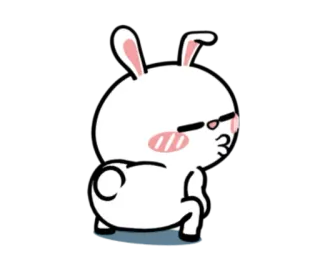 💨 conejo, animal, dibujos animados, lindo, pegatina whatsapp sticker