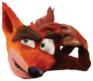 🤔 Crash Bandicoot video game, character, cartoon, animal, fox, marsupial whatsapp sticker