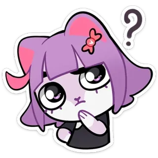 🤔 hoạt hình, mèo, câu hỏi, anime, nhãn dán whatsapp sticker