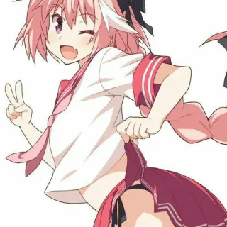 🤨 Astolfo Anime, Manga, Dessin animé, Cheveux roses, Mignon, Uniforme scolaire telegram sticker