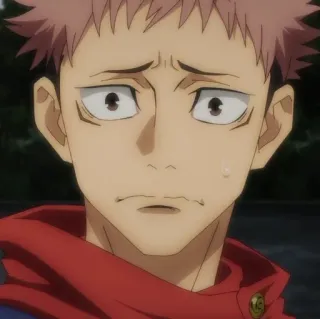 🌟 Yuji Itadori Jujutsu Kaisen Anime, Manga, Triste, Inquiet, Personnage, Yuji Itadori telegram sticker