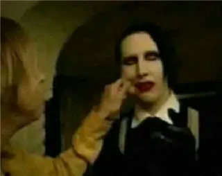 😕 Marilyn Manson Marilyn Manson, Musiker, Make-up, Porträt, Promi telegram sticker