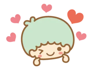 😍 fofo, kawaii, corações, desenho animado, personagem telegram sticker