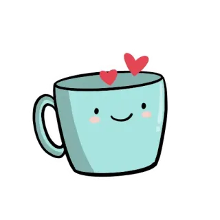 ✌️ tasse, café, thé, mignon, coeur, amour telegram sticker