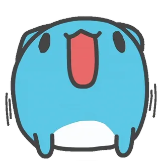 ↕️ 卡通, 动物, 可爱, 蓝色, 角色, 贴纸 telegram sticker