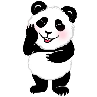 😊 Panda, Zwierzę, Słodki, Kreskówka, Naklejka telegram sticker