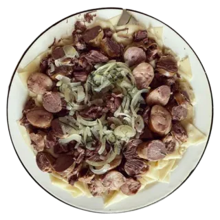 🍽 еда, блюдо, мясо, лук, традиционный telegram sticker